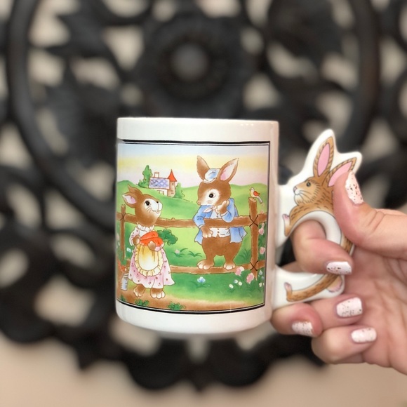 Vintage Peter Cottontail Rabbit Bunny Handle Coffee Mug - Picture 11 of 12